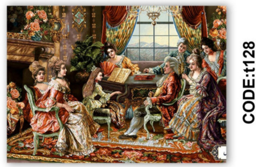 خرید ارزان فرشینه تابلوفرش فرشینه آفتاب کدT128مخمل شانل ترک استپدار