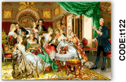 خرید ارزان فرشینه تابلوفرش فرشینه آفتاب کدT122مخمل شانل ترک استپدار