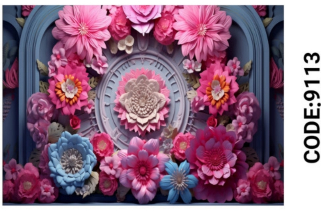 خرید ارزان فرشینه فانتزی فرشینه آفتاب کد9113مخمل شانل ترک استپدار