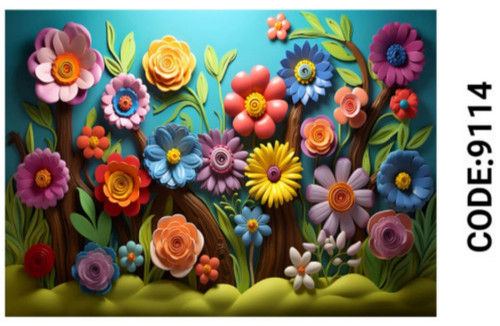 خرید ارزان فرشینه فانتزی فرشینه آفتاب کد9114مخمل شانل ترک استپدار