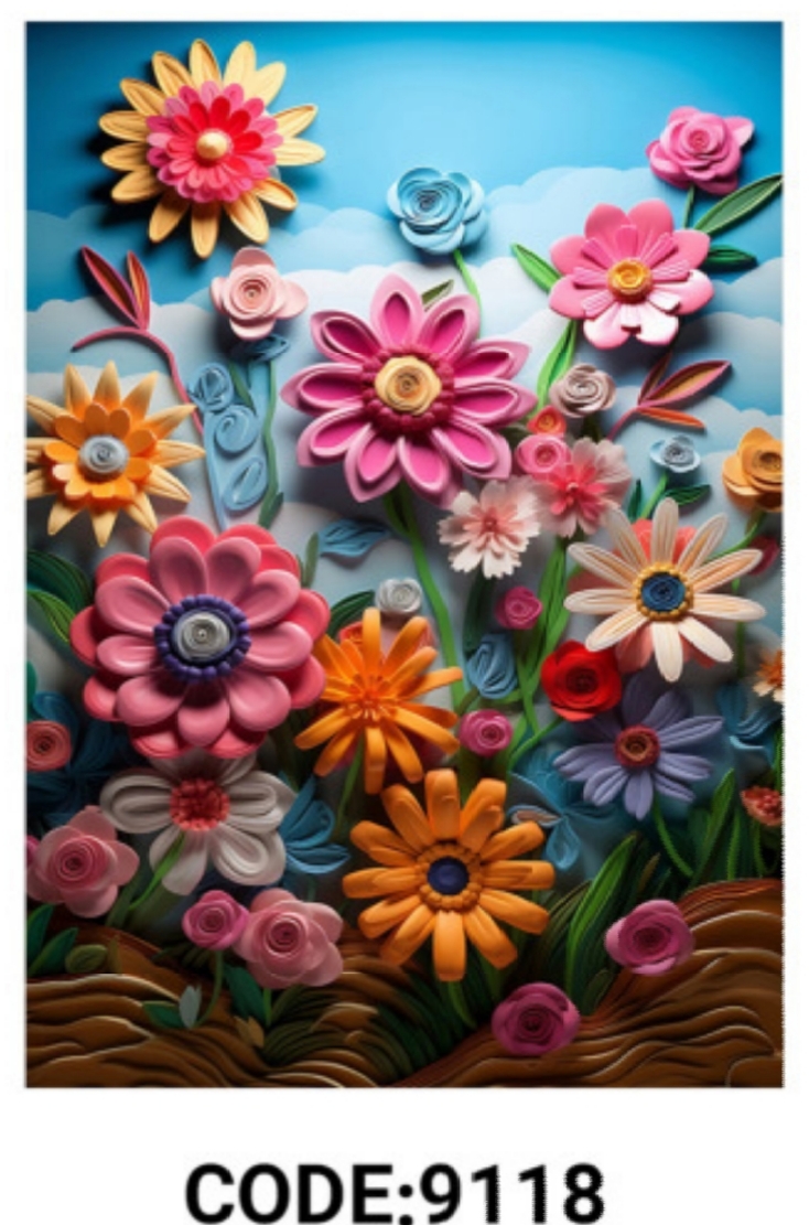 خرید ارزان فرشینه فانتزی فرشینه آفتاب کد9118مخمل شانل ترک استپدار