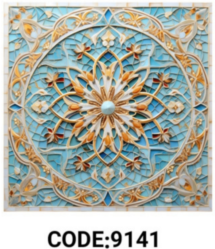 خرید ارزان فرشینه فانتزی فرشینه آفتاب کد9141مخمل شانل ترک استپدار