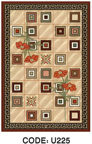 خرید ارزان فرشینه ورساچه فرشینه آفتاب کد U225مخمل شانل ترک استپدار