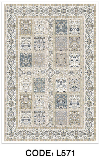 خرید ارزان فرشینه خشتی فرشینه آفتاب کد L571مخمل شانل ترک استپدار