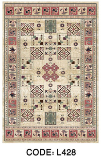 خرید ارزان فرشینه خشتی فرشینه آفتاب کد L428مخمل شانل ترک استپدار