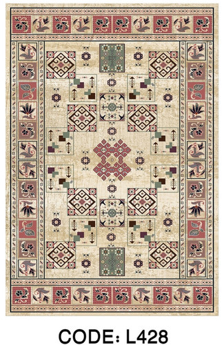 خرید ارزان فرشینه خشتی فرشینه آفتاب کد L428مخمل شانل ترک استپدار