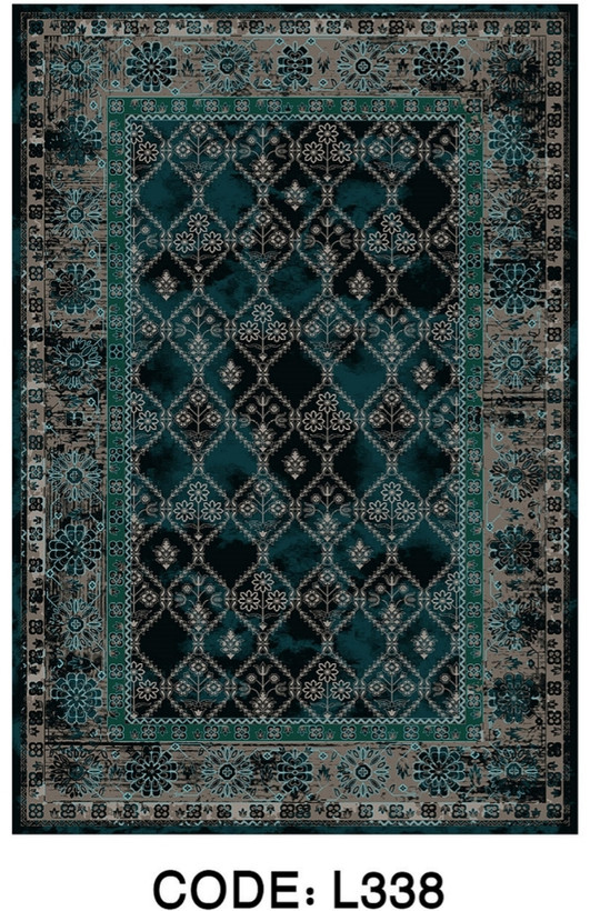 خرید ارزان فرشینه خشتی فرشینه آفتاب کد L338مخمل شانل ترک استپدار