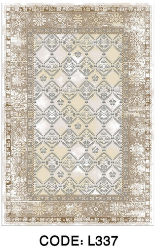 خرید ارزان فرشینه خشتی فرشینه آفتاب کد L337مخمل شانل ترک استپدار