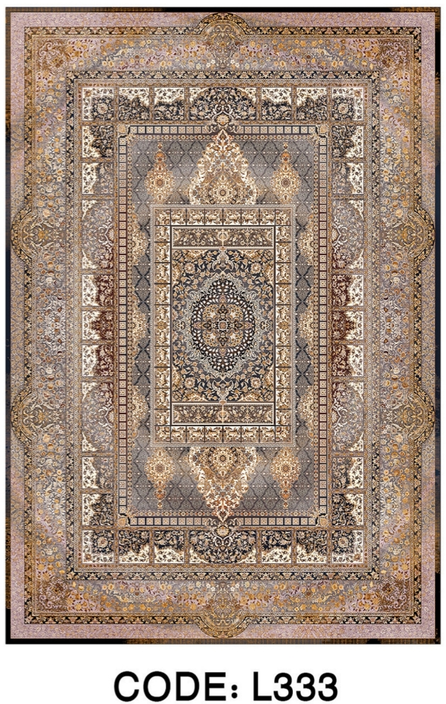 خرید ارزان فرشینه خشتی فرشینه آفتاب کد L333مخمل شانل ترک استپدار