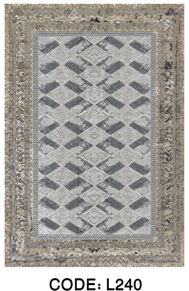 خرید ارزان فرشینه خشتی فرشینه آفتاب کد L240مخمل شانل ترک استپدار