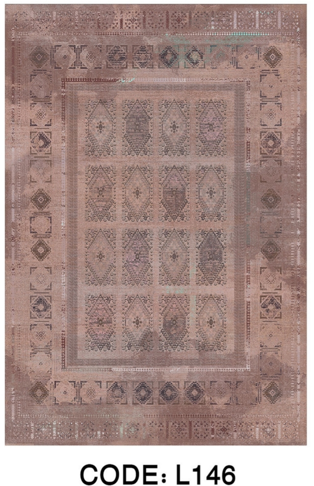 خرید ارزان فرشینه خشتی فرشینه آفتاب کد L146مخمل شانل ترک استپدار