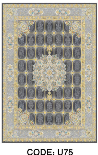 خرید ارزان فرشینه خشتی فرشینه آفتاب کد U75مخمل شانل ترک استپدار