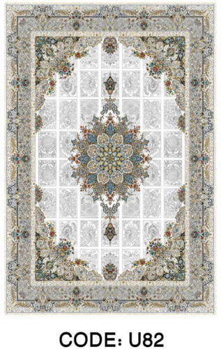 خرید ارزان فرشینه خشتی فرشینه آفتاب کد U82مخمل شانل ترک استپدار