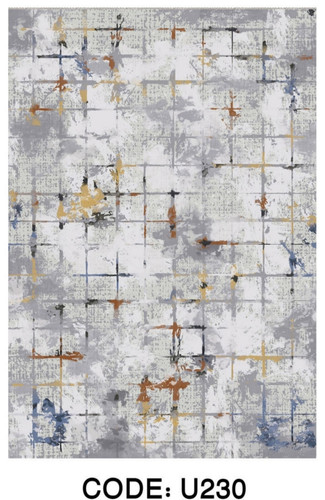 خرید ارزان فرشینه خشتی فرشینه آفتاب کد U230مخمل شانل ترک استپدار