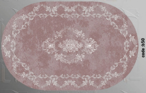 خرید ارزان فرشینه بیضی فرشینه آفتاب کدB50مخمل شانل ترک استپدار