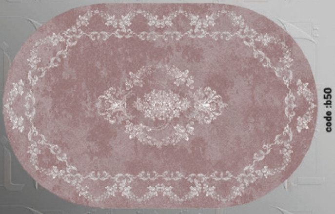 خرید ارزان فرشینه بیضی فرشینه آفتاب کدB50مخمل شانل ترک استپدار