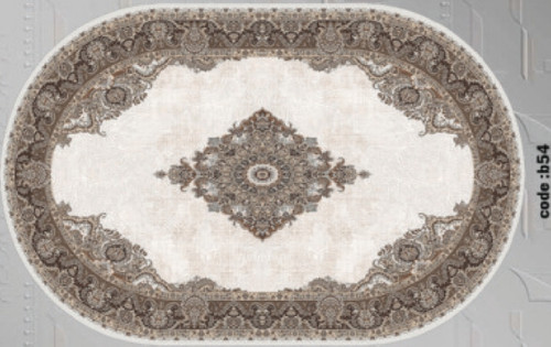 خرید ارزان فرشینه بیضی فرشینه آفتاب کدB54مخمل شانل ترک استپدار