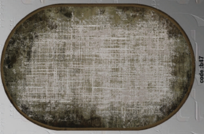 خرید ارزان فرشینه بیضی فرشینه آفتاب کدB47مخمل شانل ترک استپدار