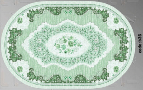 خرید ارزان فرشینه بیضی فرشینه آفتاب کدB36مخمل شانل ترک استپدار