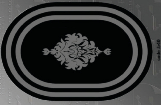 خرید ارزان فرشینه بیضی فرشینه آفتاب کدB40مخمل شانل ترک استپدار