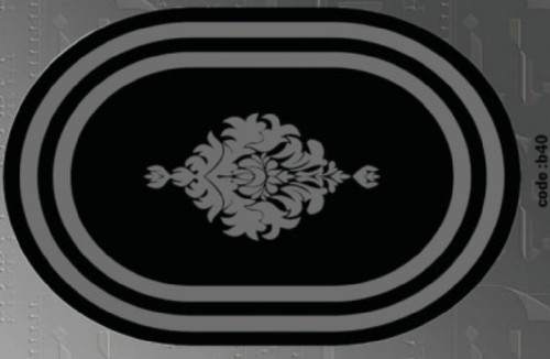 خرید ارزان فرشینه بیضی فرشینه آفتاب کدB40مخمل شانل ترک استپدار