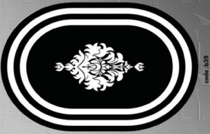 خرید ارزان فرشینه بیضی فرشینه آفتاب کدB39مخمل شانل ترک استپدار