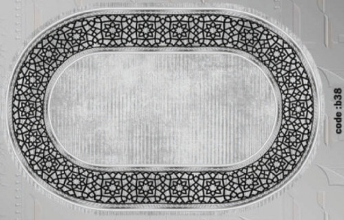 خرید ارزان فرشینه بیضی فرشینه آفتاب کدB38مخمل شانل ترک استپدار