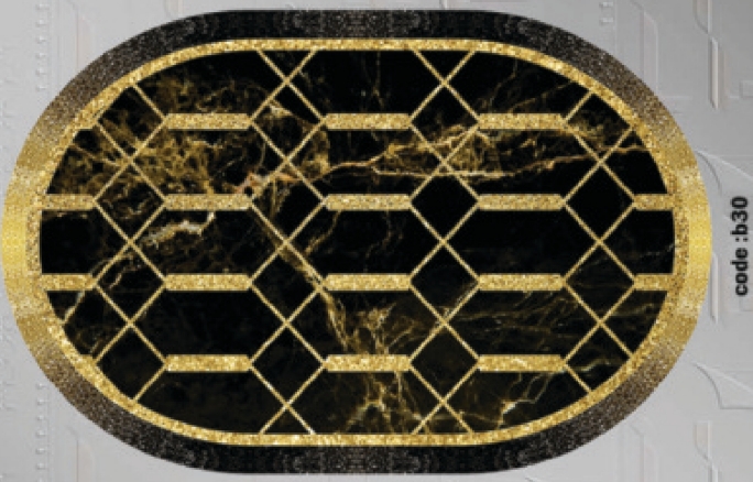 خرید ارزان فرشینه بیضی فرشینه آفتاب کدB30مخمل شانل ترک استپدار