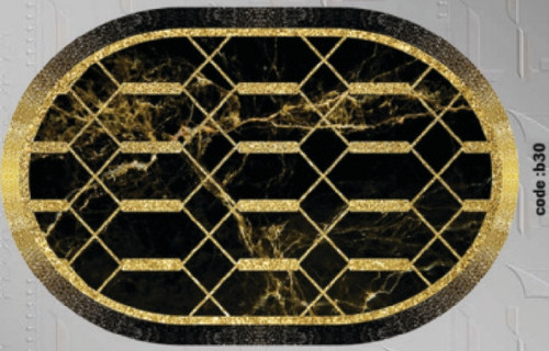 خرید ارزان فرشینه بیضی فرشینه آفتاب کدB30مخمل شانل ترک استپدار