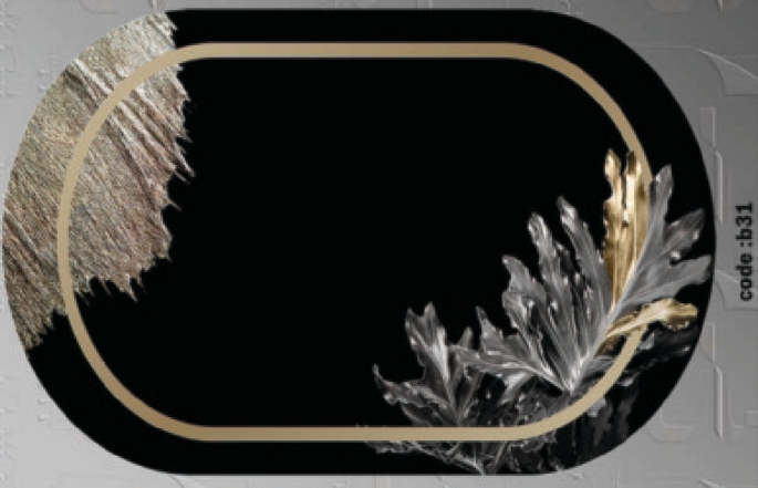 خرید ارزان فرشینه بیضی فرشینه آفتاب کدB31مخمل شانل ترک استپدار