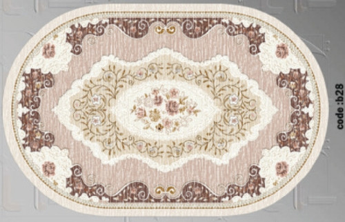 خرید ارزان فرشینه بیضی فرشینه آفتاب کدB28مخمل شانل ترک استپدار