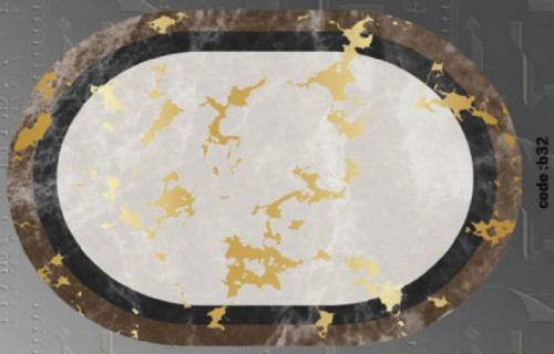 خرید ارزان فرشینه بیضی فرشینه آفتاب کدB32مخمل شانل ترک استپدار