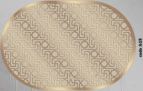 خرید ارزان فرشینه بیضی فرشینه آفتاب کدB19مخمل شانل ترک استپدار