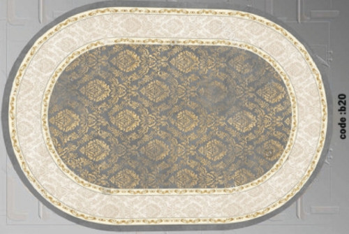 خرید ارزان فرشینه بیضی فرشینه آفتاب کدB20مخمل شانل ترک استپدار