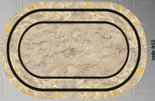 خرید ارزان فرشینه بیضی فرشینه آفتاب کدB12مخمل شانل ترک استپدار