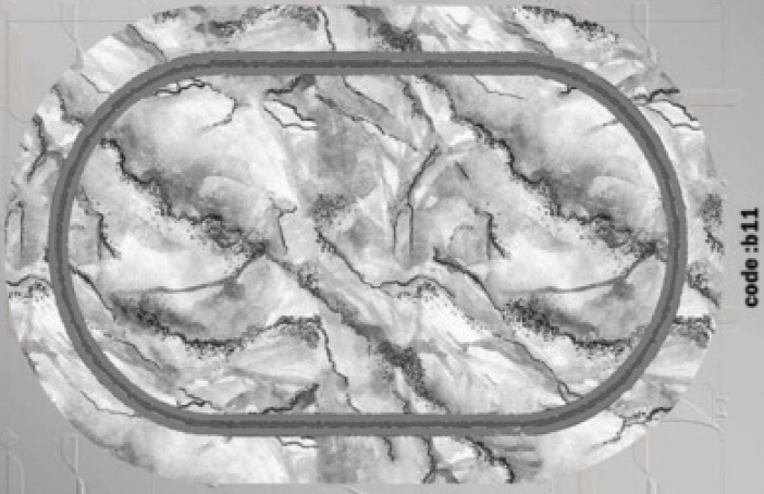 خرید ارزان فرشینه بیضی فرشینه آفتاب کدB11مخمل شانل ترک استپدار