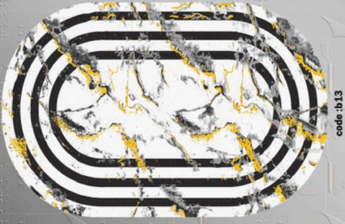 خرید ارزان فرشینه بیضی فرشینه آفتاب کدB13مخمل شانل ترک استپدار