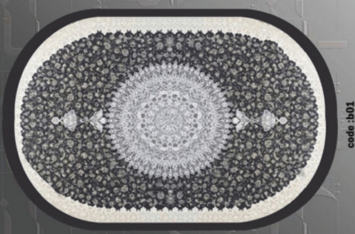 خرید ارزان فرشینه بیضی فرشینه آفتاب کدB01مخمل شانل ترک استپدار