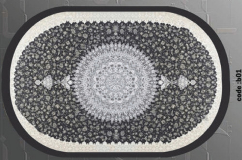 خرید ارزان فرشینه بیضی فرشینه آفتاب کدB01مخمل شانل ترک استپدار