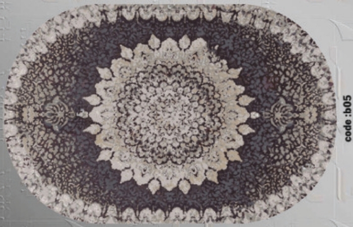 خرید ارزان فرشینه بیضی فرشینه آفتاب کدB05مخمل شانل ترک استپدار