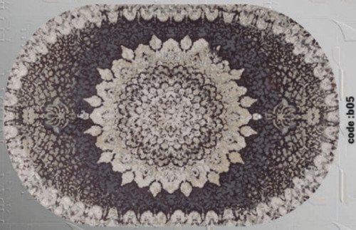 خرید ارزان فرشینه بیضی فرشینه آفتاب کدB05مخمل شانل ترک استپدار