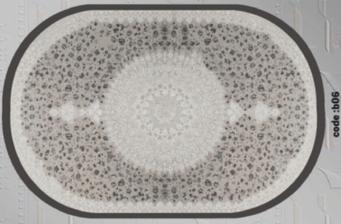 خرید ارزان فرشینه بیضی فرشینه آفتاب کدB06مخمل شانل ترک استپدار