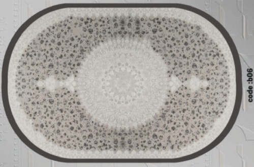 خرید ارزان فرشینه بیضی فرشینه آفتاب کدB06مخمل شانل ترک استپدار