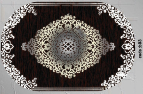 خرید ارزان فرشینه بیضی فرشینه آفتاب کدB03مخمل شانل ترک استپدار