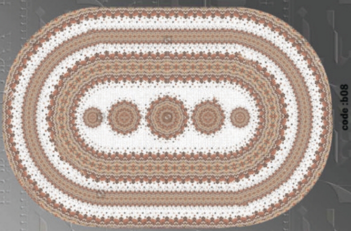 خرید ارزان فرشینه بیضی فرشینه آفتاب کدB08مخمل شانل ترک استپدار