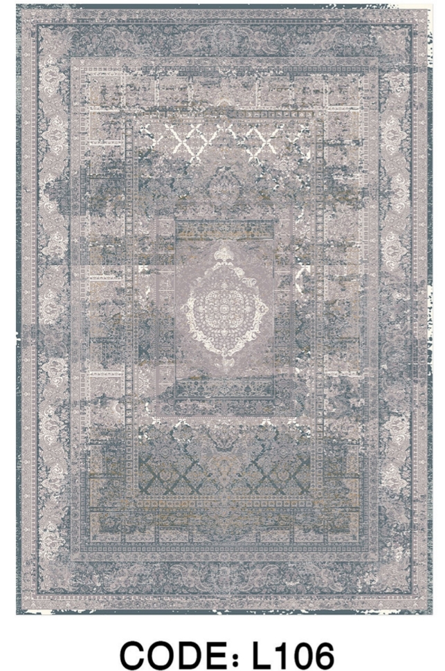 خرید ارزان فرشینه خشتی فرشینه آفتاب کد L106مخمل شانل ترک استپدار