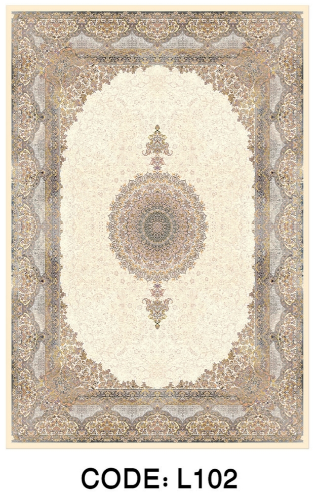خرید ارزان فرشینه سنتی فرشینه آفتاب کد L102مخمل شانل ترک استپدار