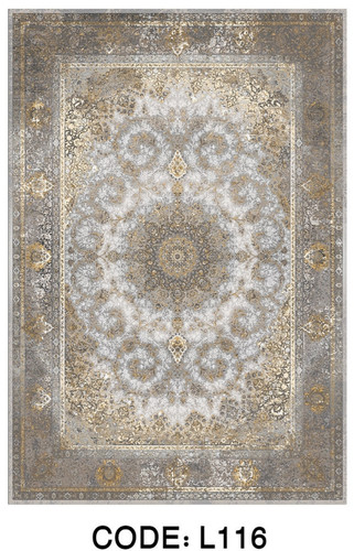 خرید ارزان فرشینه سنتی وینتیج فرشینه آفتاب کد L116مخمل شانل ترک استپدار