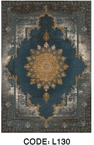 خرید ارزان فرشینه سنتی وینتیج فرشینه آفتاب کد L130مخمل شانل ترک استپدار