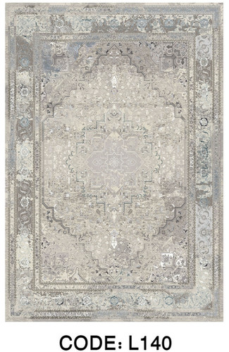 خرید ارزان فرشینه سنتی وینتیج فرشینه آفتاب کد L140مخمل شانل ترک استپدار